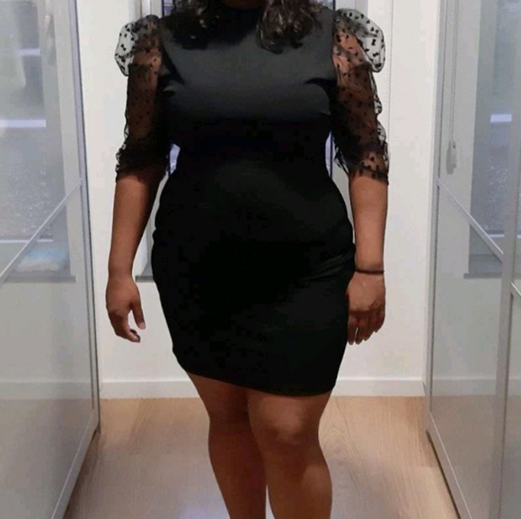 NEW Lace Sleeve Sexy Black Dress Size 2x 🖤 - Picture 4 of 6
